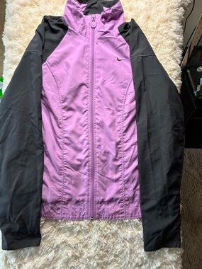 Nike Women's Lavender and Black Full-Zip Bomber Jacket